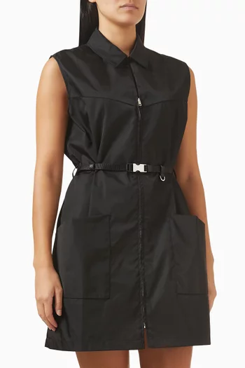 Belted Mini Dress in Re-Nylon