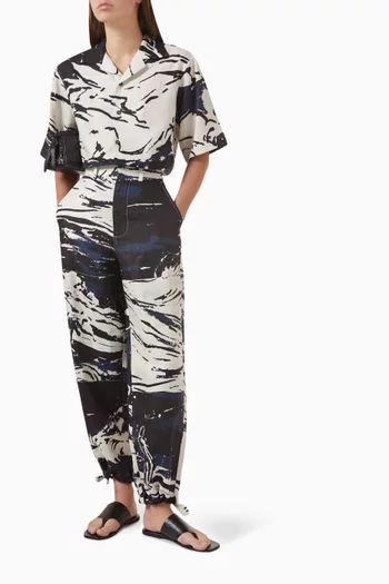 قميص سرف بياقة بطيّة كتان