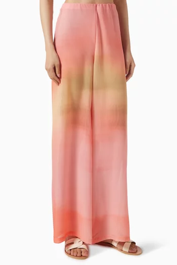 بنطال لولو بقصة ساق واسعة شيفون