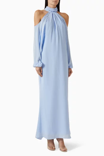 فستان بيسكاي طويل شيفون