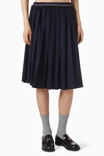 Pleated Midi Skirt in Velour