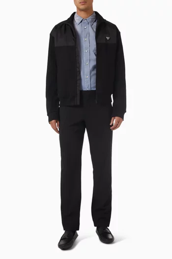 Re-Nylon Details Zipper Jacket in Cotton Fleece