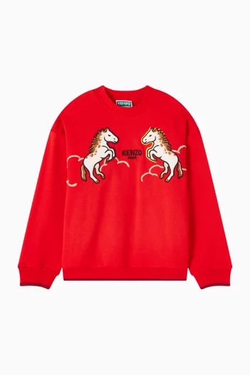 Lunar New Year Embroidered Sweatshirt in French Terry