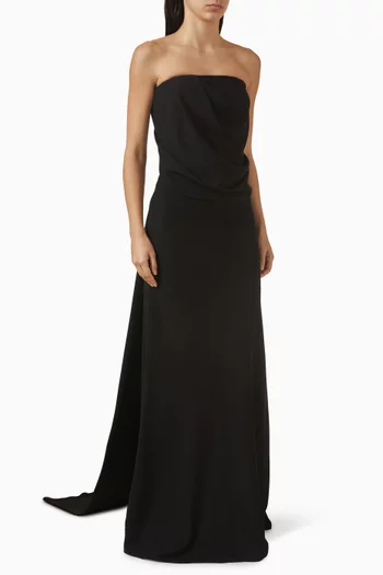 Strapless Draped Maxi Dress