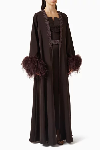 Moroccan Feathered Kaftan Set