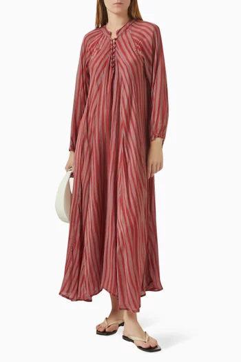 فستان فيوري طويل مزين بنقشة