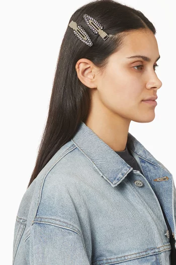 مجموعة مشابك شعر سالون بشعار حرفي BB، قطعتان