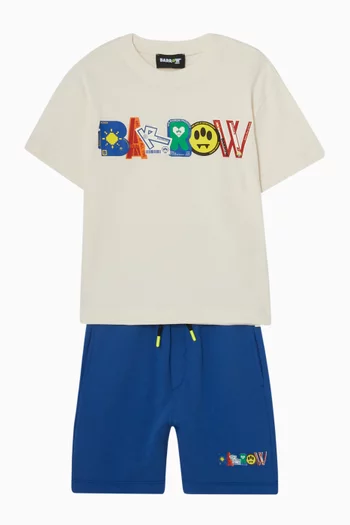 Emoji-print T-shirt in Cotton