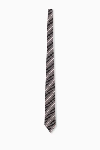 Striped Wide Tie in Silk
