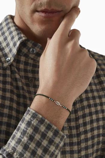 سوار آفي بخرز بتصميم مسبحة فضة إسترلينية