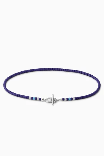 سوار آفي بخرز بتصميم مسبحة فضة إسترلينية