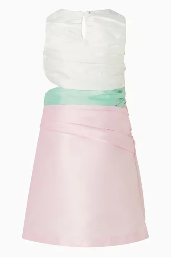 فستان بفتحة ورقع زهور مطرزة