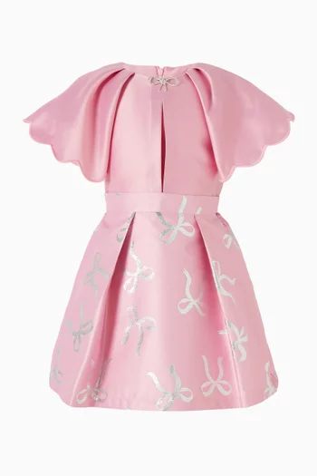 Bow-print Pleated Skirt