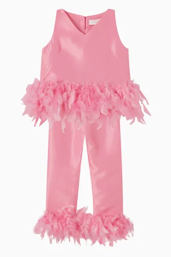 Feather Pants in Satin