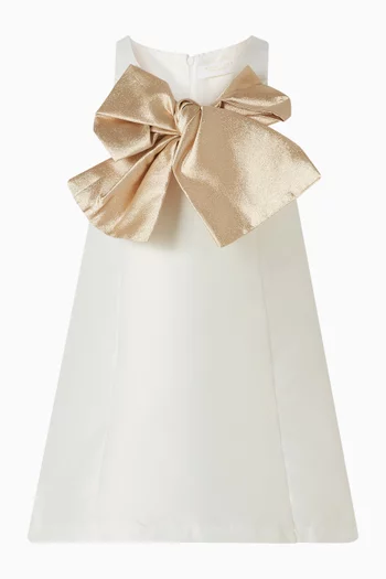 فستان قصير مزين بعقدة