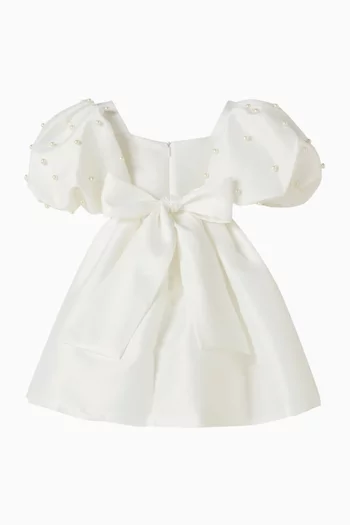 فستان بتصميم منفوخ ولؤلؤ