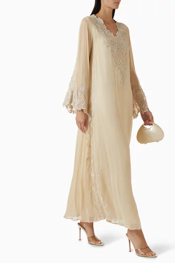 قفطان مزين بنقشة زهور