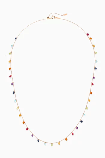 قلادة 34 تشاكرا ذهب وردي عيار 18