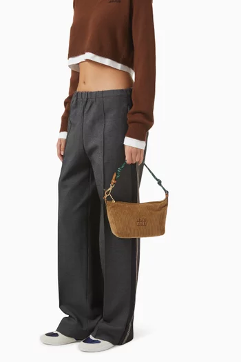 حقيبة قماش قطني مخملي مضلع