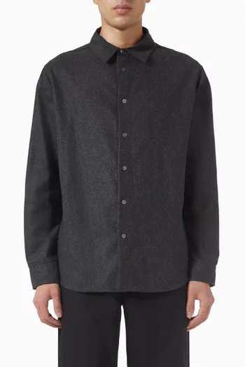 قميص بقصة فضفاضة صوف فلانيل