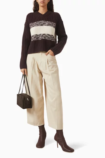 سترة صوف مارينو بارز الملمس