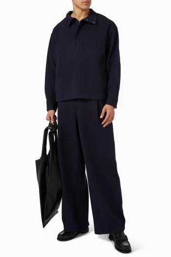 بنطال فضفاض بقصة ساق واسعة