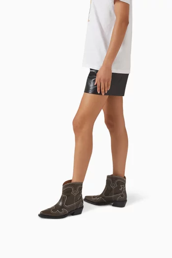 Low Shaft Embroidered Western Boots