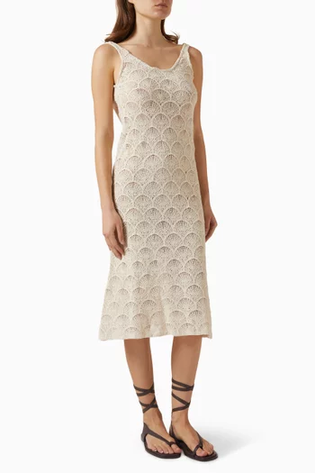 Wavy Shell Quartz Long Dress