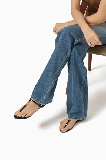 Cassandra Flat Sandals in Patent Leather