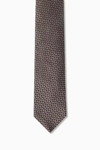 Textured Neck Tie in Silk