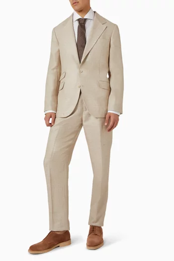 Hopsack Pants in Silk-blend