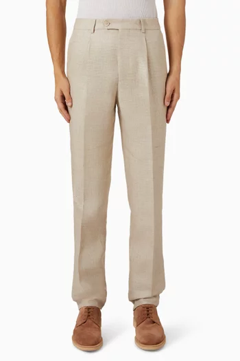 Hopsack Pants in Silk-blend