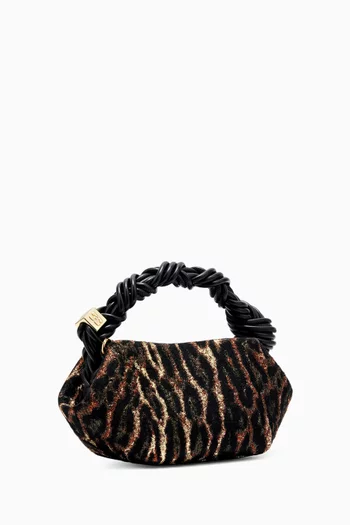 Mini Bou Leopard-print Bag in Metallic Cloqué