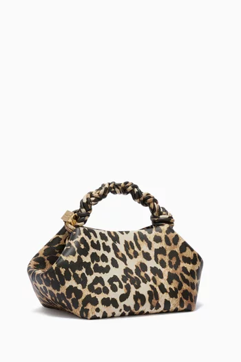 Small Leopard Bou Bag in Grained Faux Leather