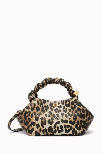 Small Leopard Bou Bag in Grained Faux Leather