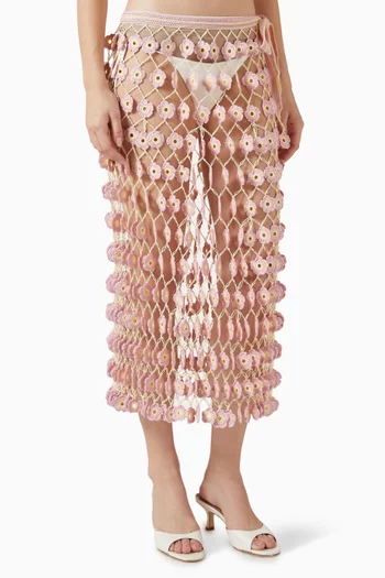 تنورة فلور بتصميم كروشيه منسوج يدويًا وقابل للتعديل