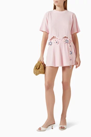 Peony Crop Top in Cotton-terry