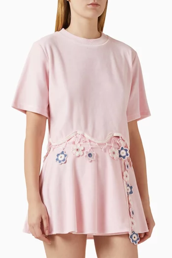 Peony Crop Top in Cotton-terry