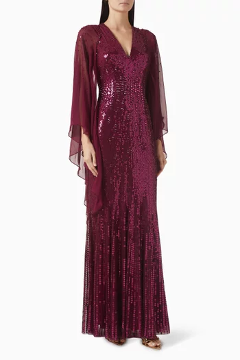 Lyrical Sequin-embellished Gown