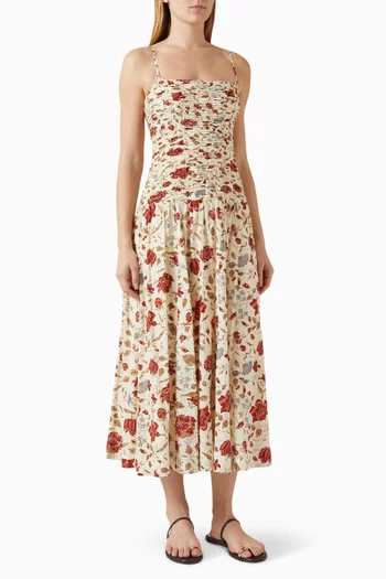 فستان أزور متوسط الطول