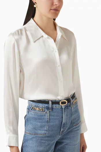 حزام ميني بإبزيم بيضاوي جلد