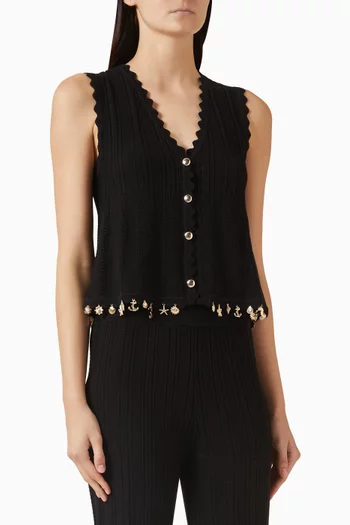 Charm-trim Top in Cotton Blend