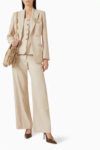 بلوزة بأزرار في الأمام مزيج فيسكوز