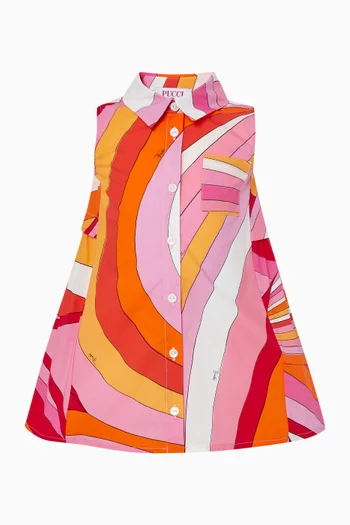 فستان بنقشة قطن