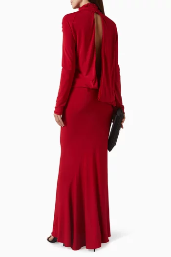 Rose Draped Maxi Dress