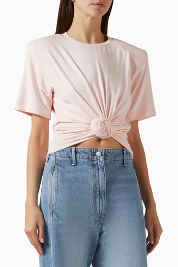 Knotted Cropped T-shirt