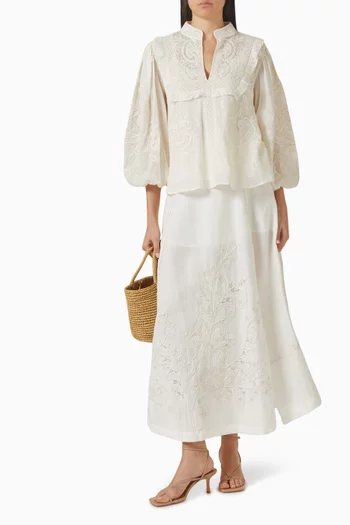 بلوزة تشاسكا بكشكش قطن فوال