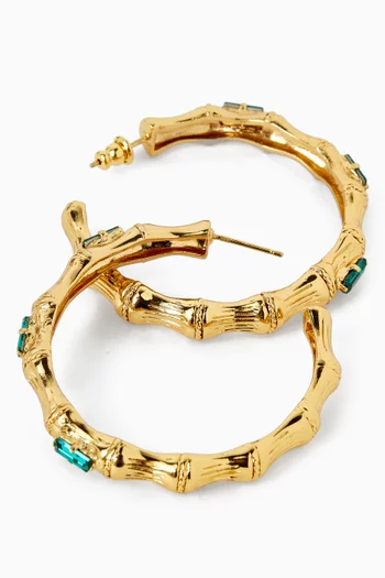Bambou Hoop Earrings in Gold-plated Metal