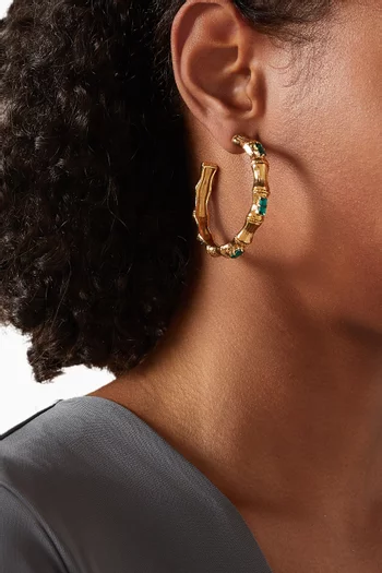 Bambou Hoop Earrings in Gold-plated Metal