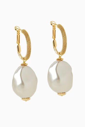 Miwa Lyre Earrings in Gold-plated Metal